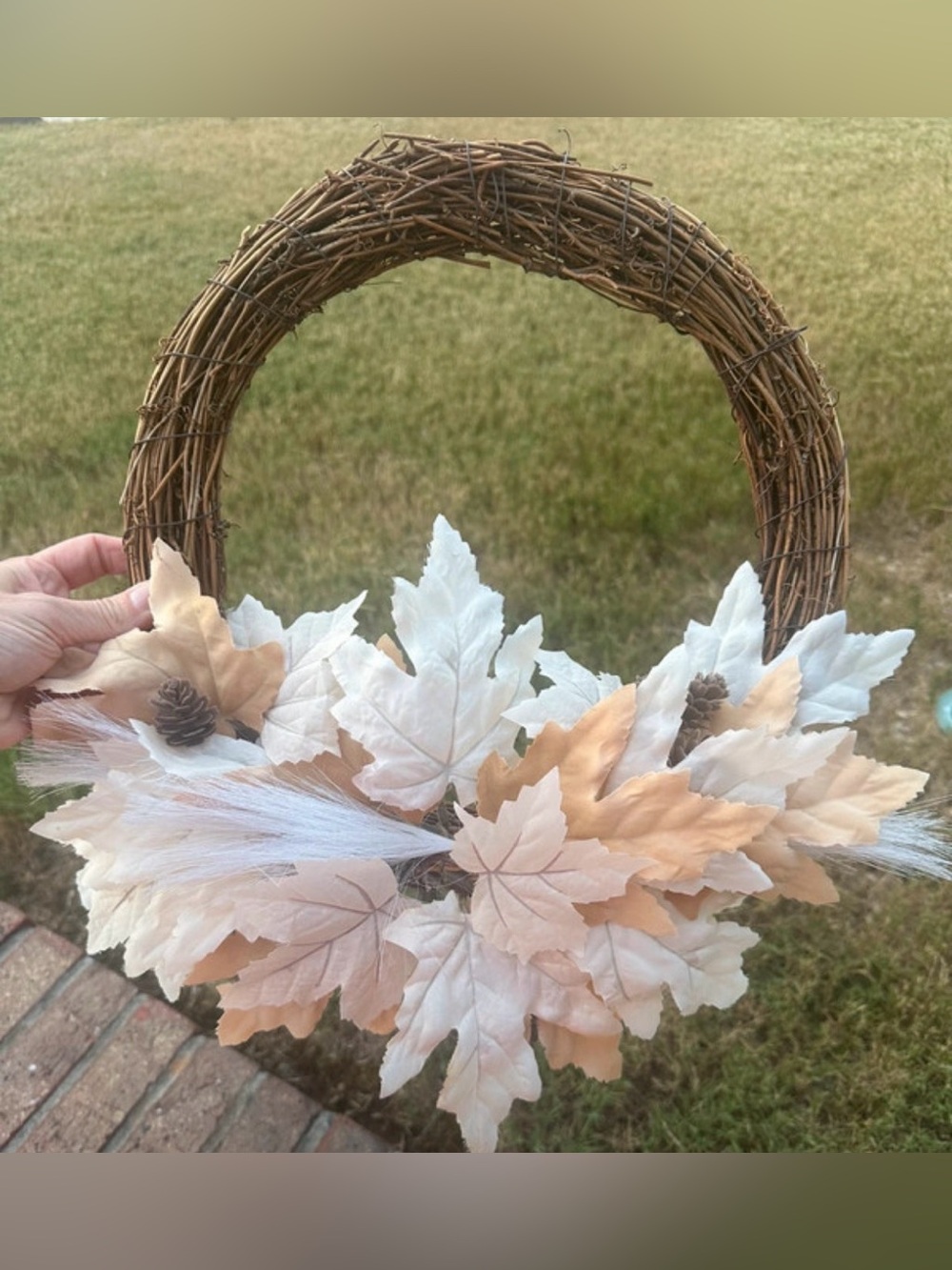Gorgeous wreath cream peach/coral colors